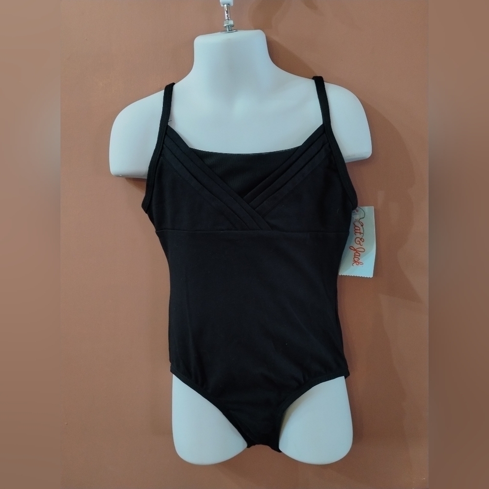 New cat & jack girls black bathing suit size small  (6/6x) swim suit